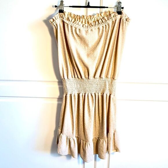 NWT Ramy Brook women's Knit Marina Strapless Sparkle Dress in neutral color. Siz - Picture 10 of 14